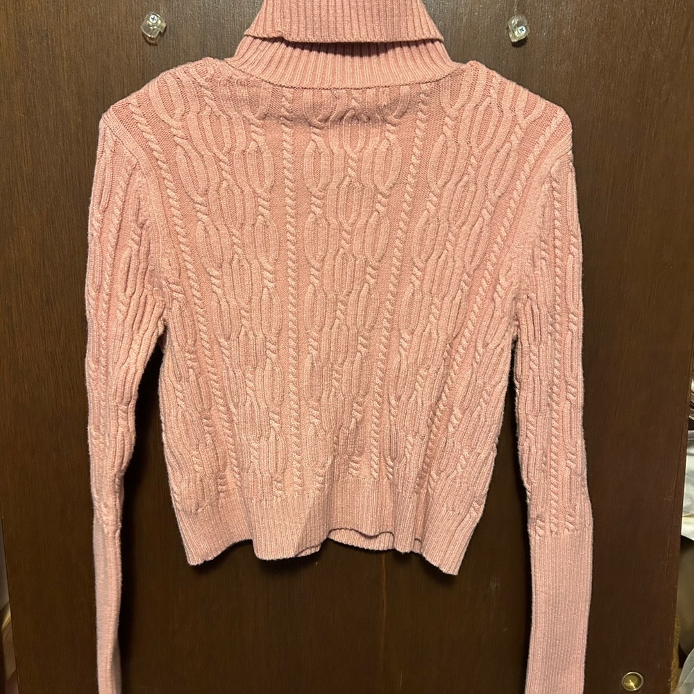 Francesca’s Knitted Turtleneck Pink Sweater Size Large NWT - Picture 3 of 3